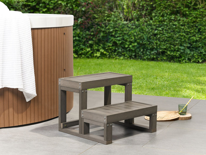 Beliani - LIMAY - Hottub trap - Grijs - Synthetisch materiaal