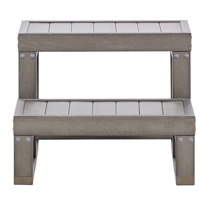 Beliani - LIMAY - Hottub trap - Grijs - Synthetisch materiaal