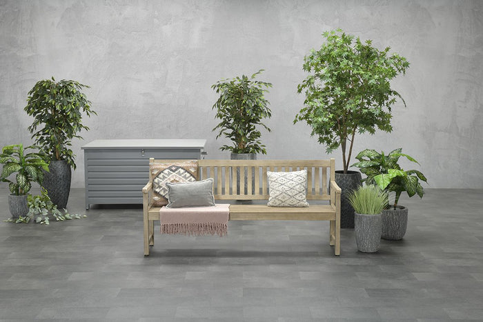 Vondel parkbench - eucalyptushout met white wash - L190 cm