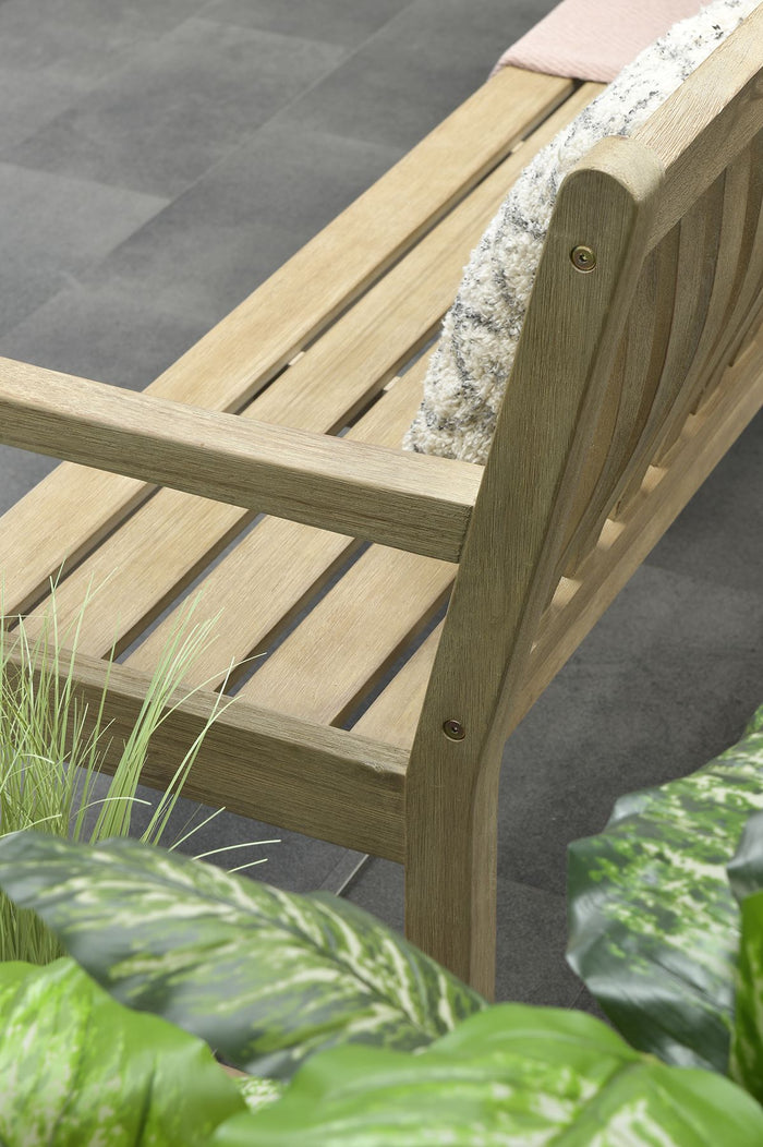 Vondel parkbench - eucalyptushout met white wash - L190 cm