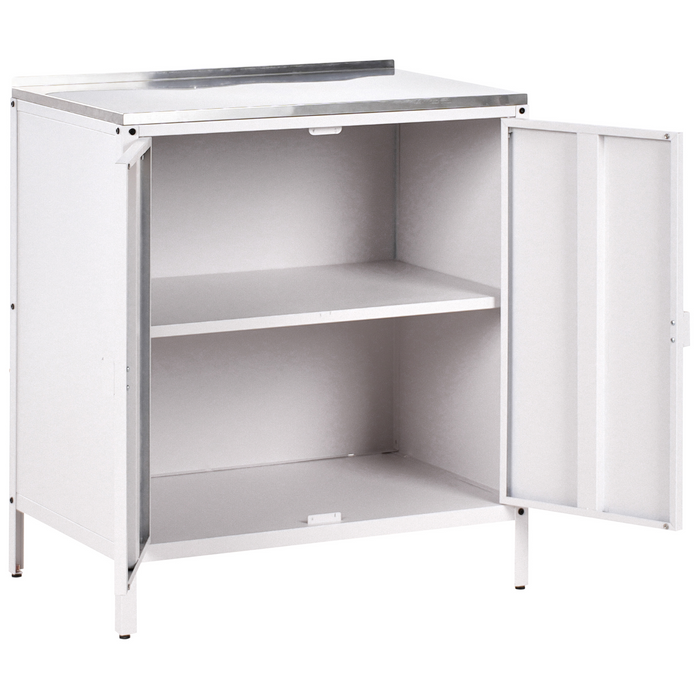 Beliani - VILAMA - Tuin keukenset 2-delig met spoelbak - Wit - RVS
