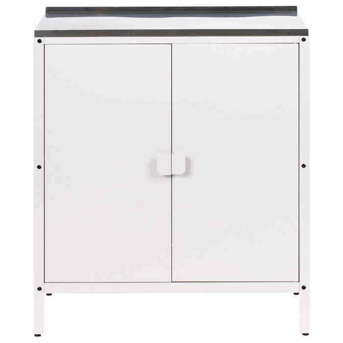 Beliani - VILAMA - Tuin keukenset 2-delig met spoelbak - Wit - RVS