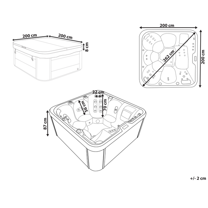 Beliani - CALIMA - Buiten hottub met LED - Wit - Acryl