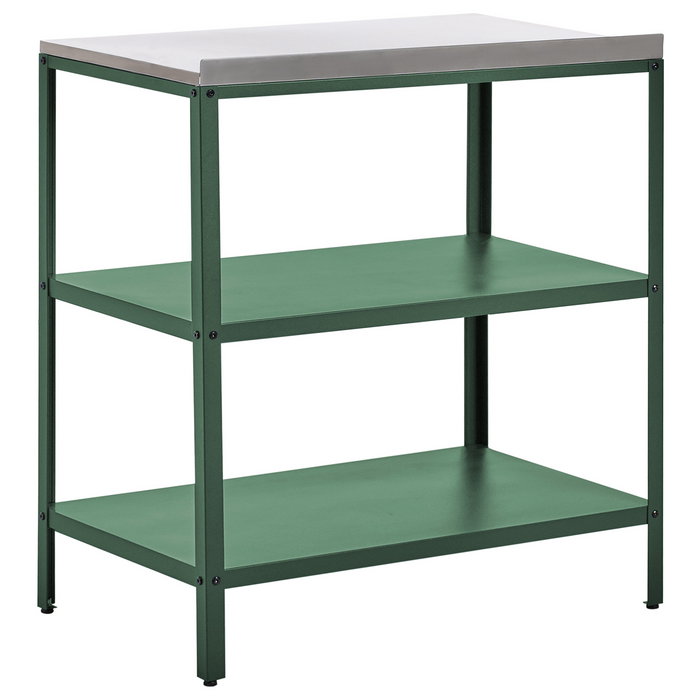 Beliani - VILAMA - Tuin keukenset 3-delig met spoelbak - Groen - RVS