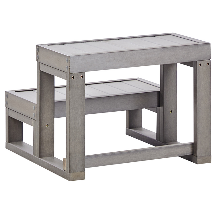 Beliani - LIMAY - Hottub trap - Grijs - Synthetisch materiaal