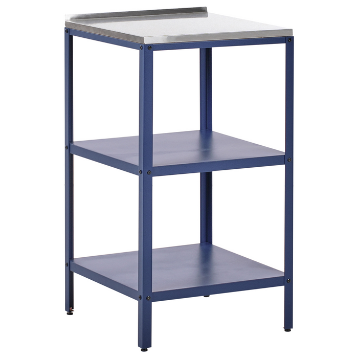 Beliani-VILAMA-Tuin kookeiland met keukenkast 3-delig-Blauw-RVS