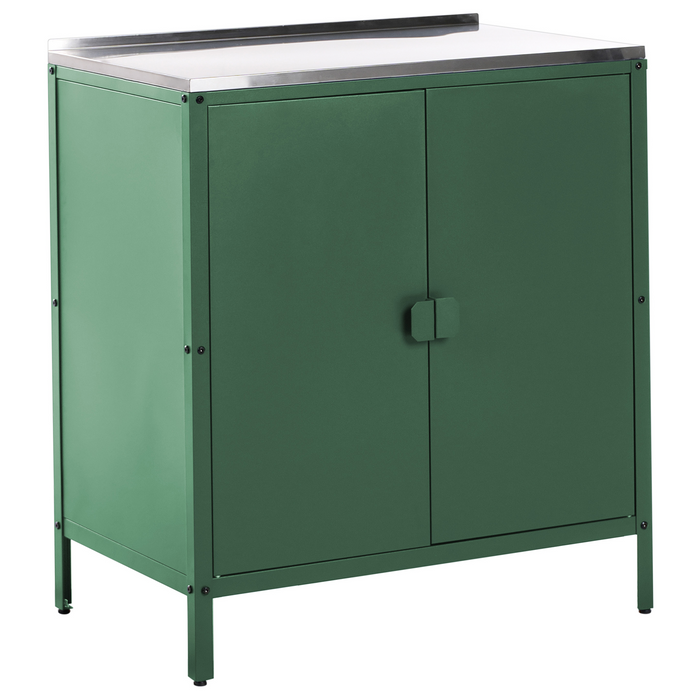 Beliani - VILAMA - Tuin keukenset 2-delig met spoelbak - Groen - RVS