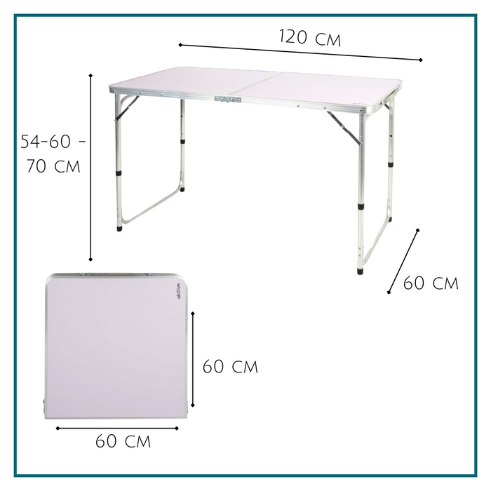 HIXA Campingtafel Vouwtafel Inklapbare tafel Strandtafel Wit Verste...