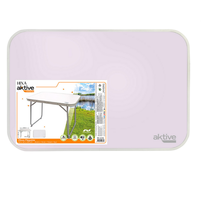 HIXA Aktive Campingtafel Kampeertafel Inklapbaar Handvat Wit  60x40...