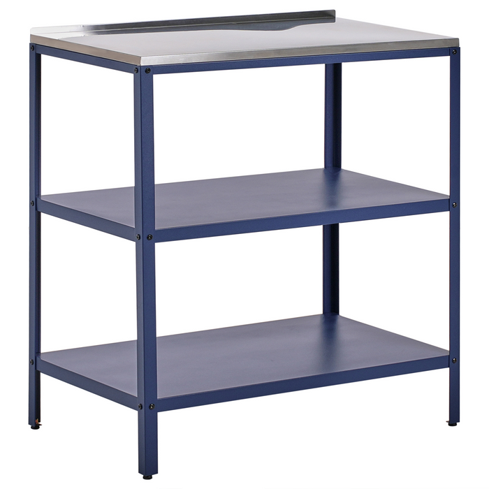 Beliani-VILAMA-Tuin kookeiland met keukenkast 2-delig-Blauw-RVS
