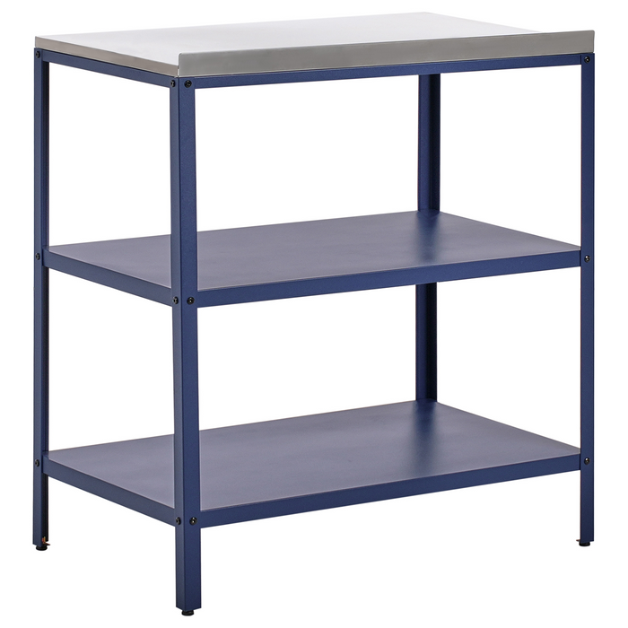 Beliani-VILAMA-Tuin kookeiland met keukenkast 2-delig-Blauw-RVS