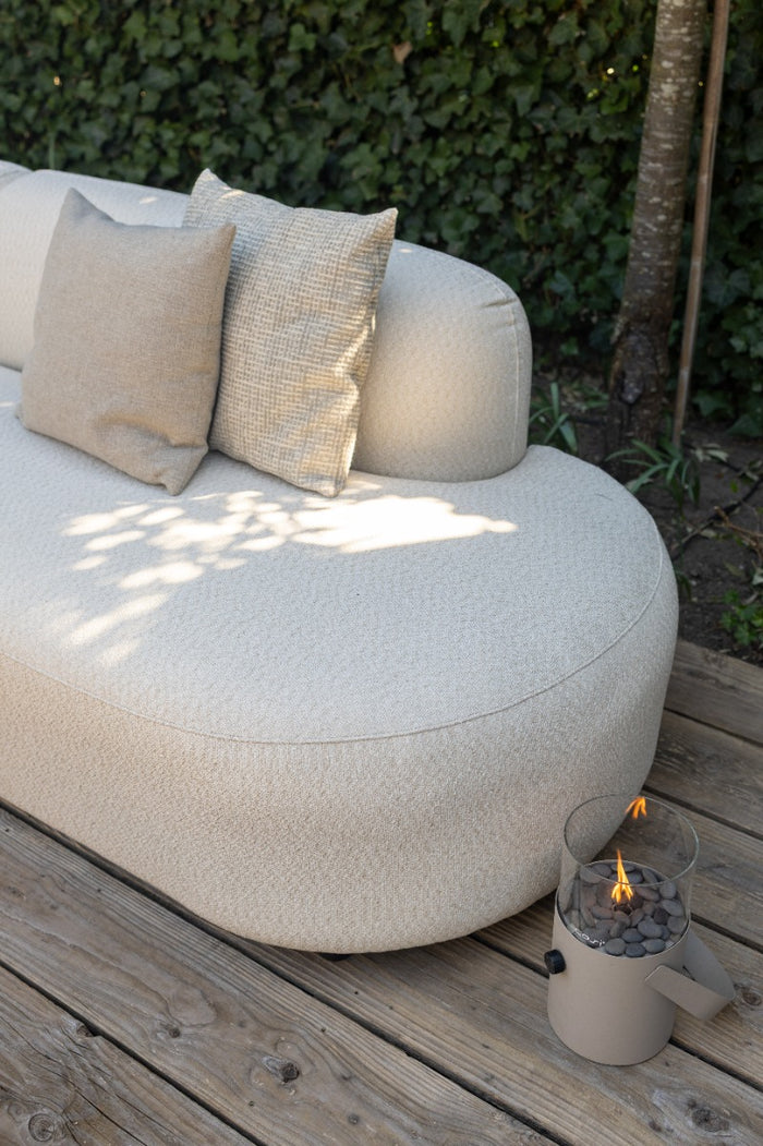 Madeira ronde hoekbank links - Naturel Sunbrella