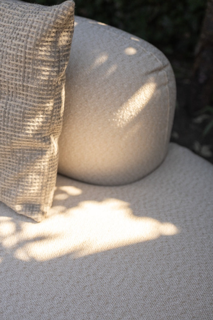 Madeira ronde hoekbank links - Naturel Sunbrella