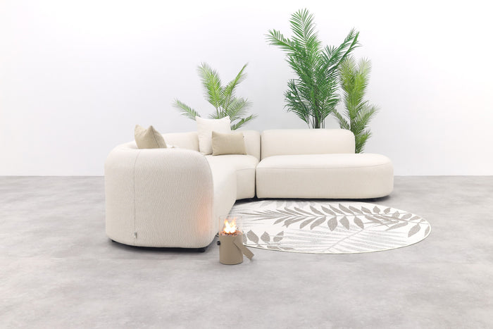 Madeira ronde hoekbank links - Naturel Sunbrella