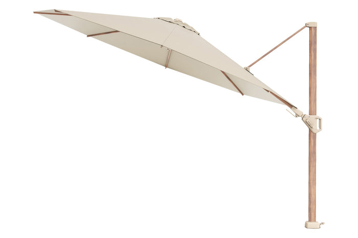 Platinum Challenger Zweefparasol T2 premium - 3,5 m. rond Champagne teak