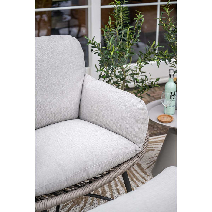 Garden Impressions Selene loungestoelen taupe - Tepa bijzettafel Ø50cm