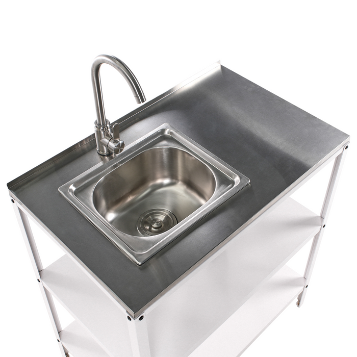 Beliani - VILAMA - Tuin kookeiland set - Wit - 2-delig - RVS