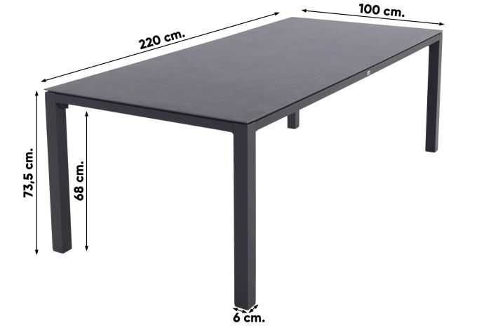 Hartman Valentino|Chaneo verstelbare tuinset - 220x100 cm. - 7-delig