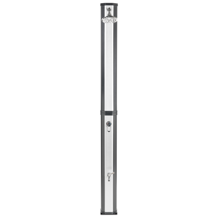 Beliani-TOPOCALMA-Buitendouche op zonne-energie-Zwart|Zilver-PVC