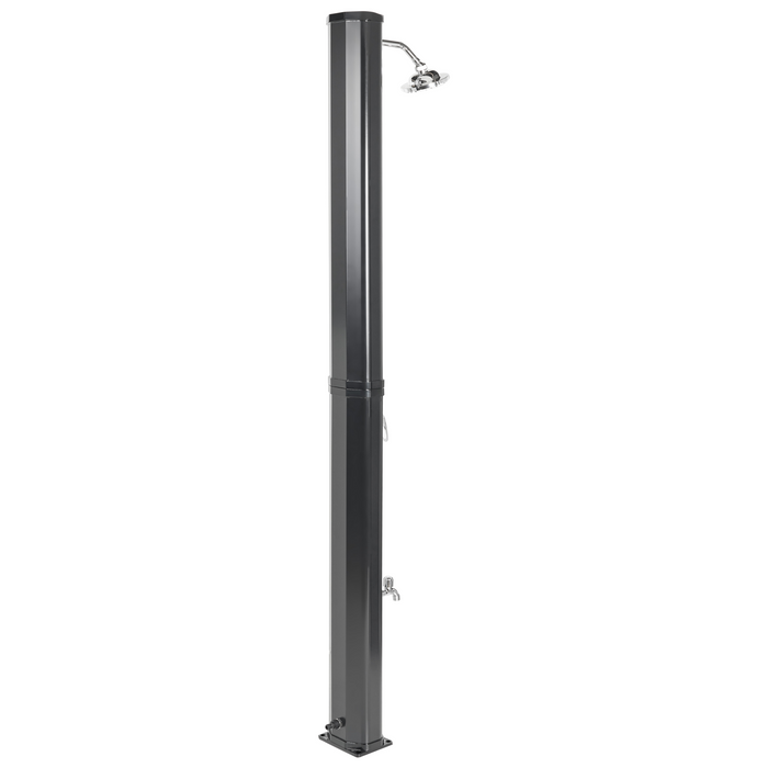 Beliani-TOPOCALMA-Buitendouche op zonne-energie-Zwart|Zilver-PVC