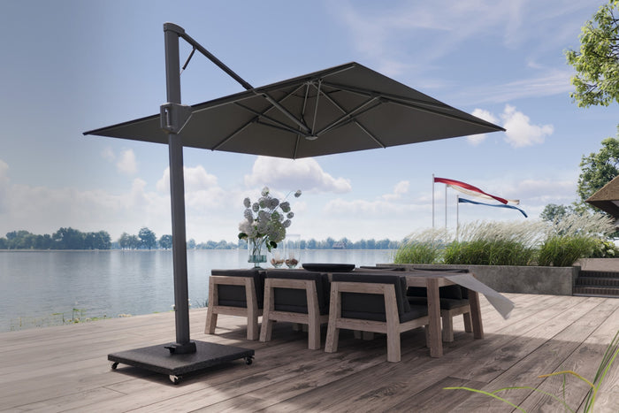 Platinum Beaufort Premium 3,2x3,2 m - Manhattan grey met voet en hoes