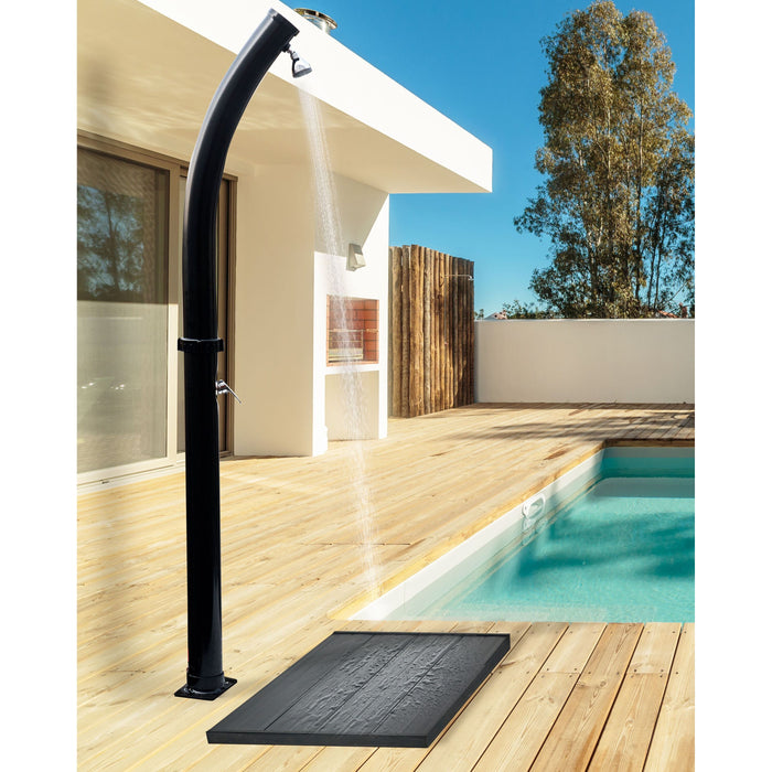 Beliani - ENGABAO - Buitendouche op zonne-energie - Zwart - PVC