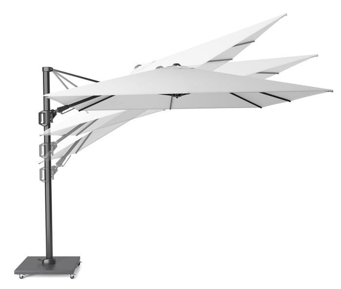 Platinum Challenger parasol T2 Premium - 2,6 x 3,5 m. - Champagne Teak