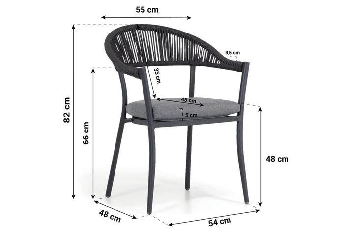Santika Furniture Santika Vivian Dining Tuinstoel Rope Grijs