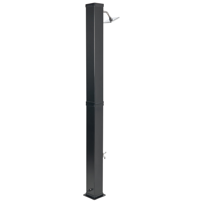 Beliani - YARACUY - Buitendouche op zonne-energie - Zwart - RVS