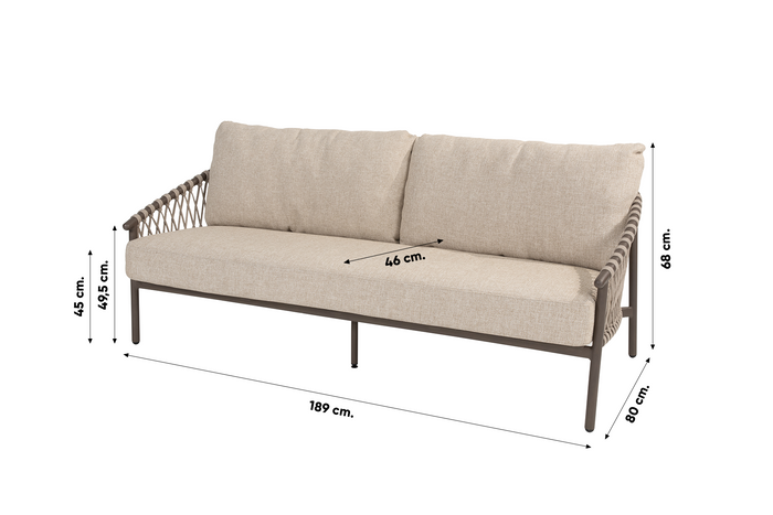 4-Seasons Allora 3-zits loungebank - terre