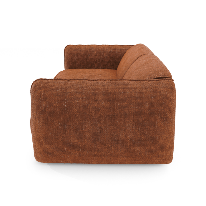 4-zitsbank in terracotta geweven fluweel