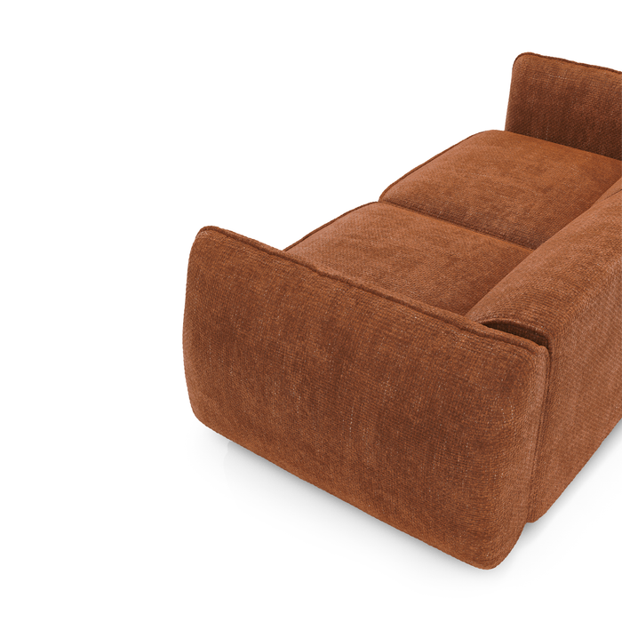 4-zitsbank in terracotta geweven fluweel
