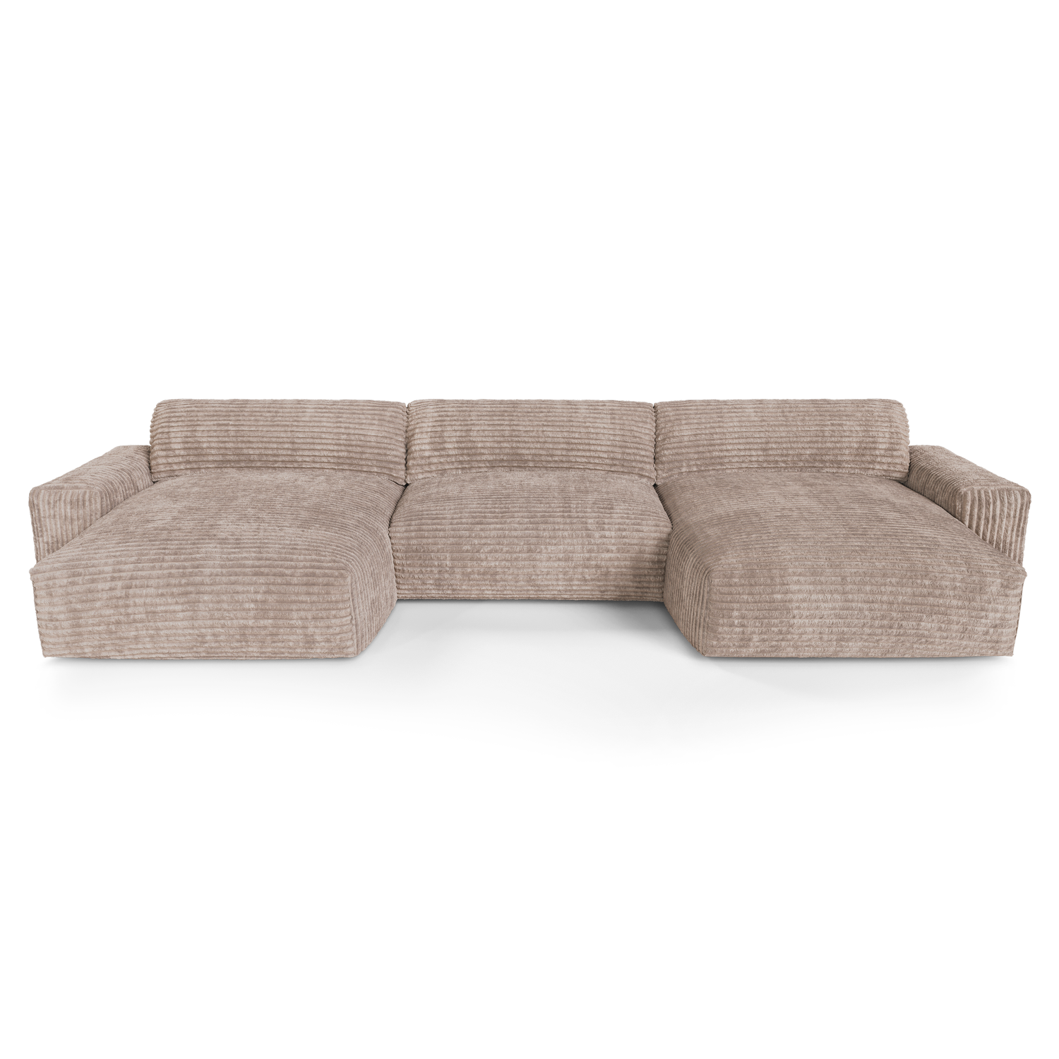 XXL taupe corduroy panorama bank 220cm