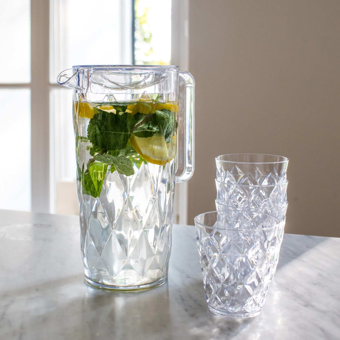 Koziol Schenkkan | Karaf - Onbreekbaar Superglas - Crystal 1.6 liter met 4 Waterglazen - 250 ml