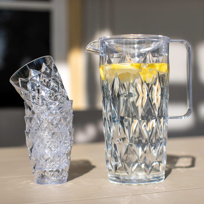 Koziol Schenkkan | Karaf - Onbreekbaar Superglas - Crystal 1.6 liter met 4 Waterglazen - 250 ml
