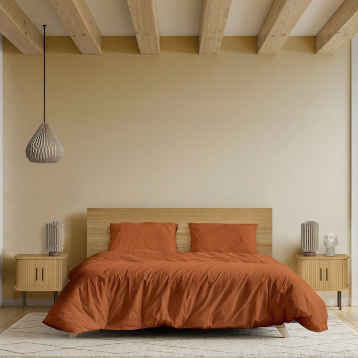by fonQ Fresh Dekbedovertrek 240 x 240 cm - Terracotta