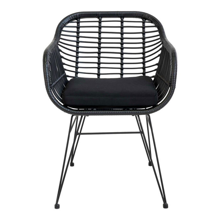 House Nordic Trieste Polyrattan Armstoel Zwart set van 2