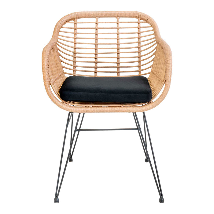 House Nordic Trieste Polyrattan Armstoel Natural set van 2