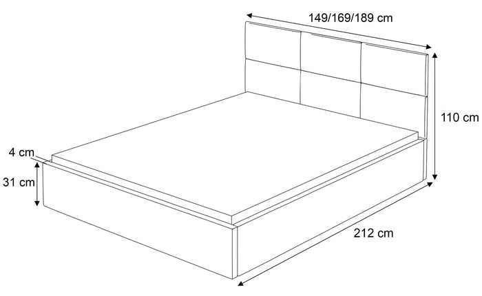 NADUVI Collection Bedframe Harlee met opbergvak 160x200