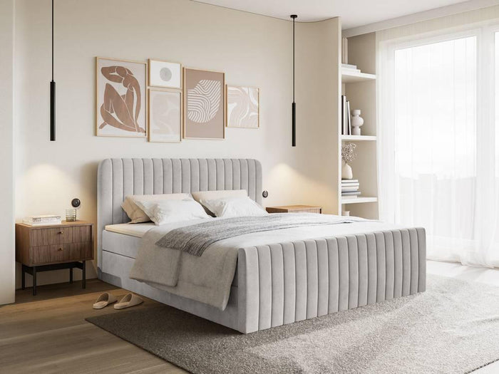 NADUVI Collection Boxspring Adrien velvet met opbergvak 140x200
