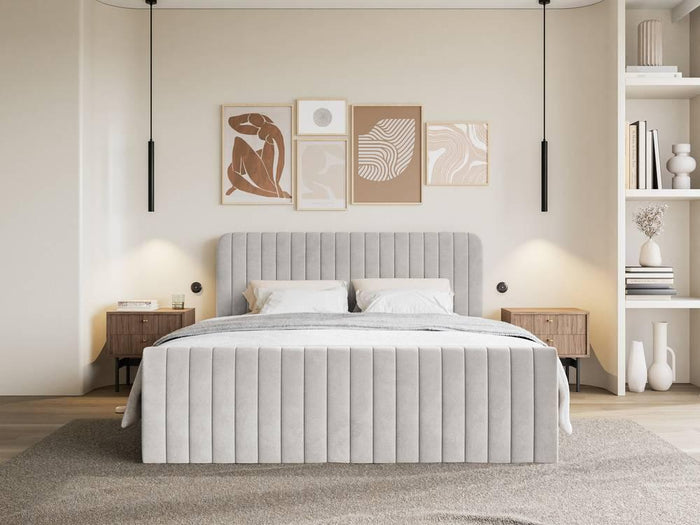 NADUVI Collection Boxspring Adrien velvet met opbergvak 140x200