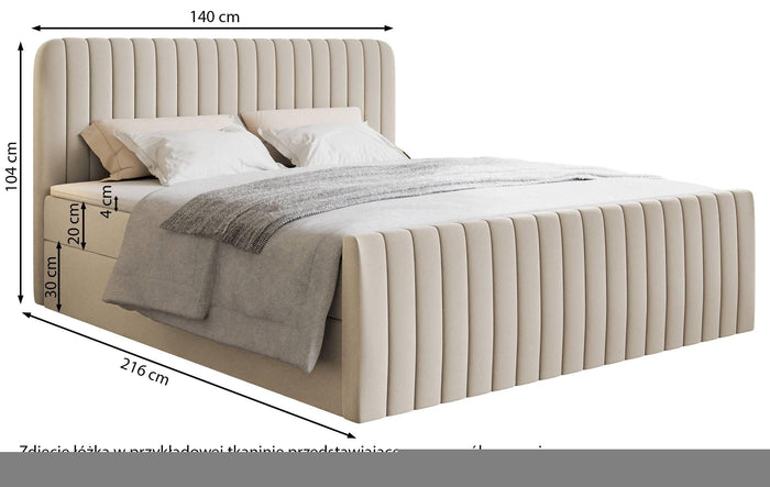 NADUVI Collection Boxspring Adrien velvet met opbergvak 140x200