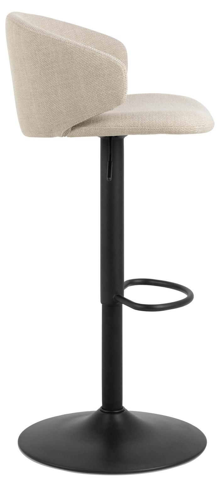 Giga Living - Barkruk Beige|Zwart Stof - Zithoogte 82cm - Valerie - Set van 2