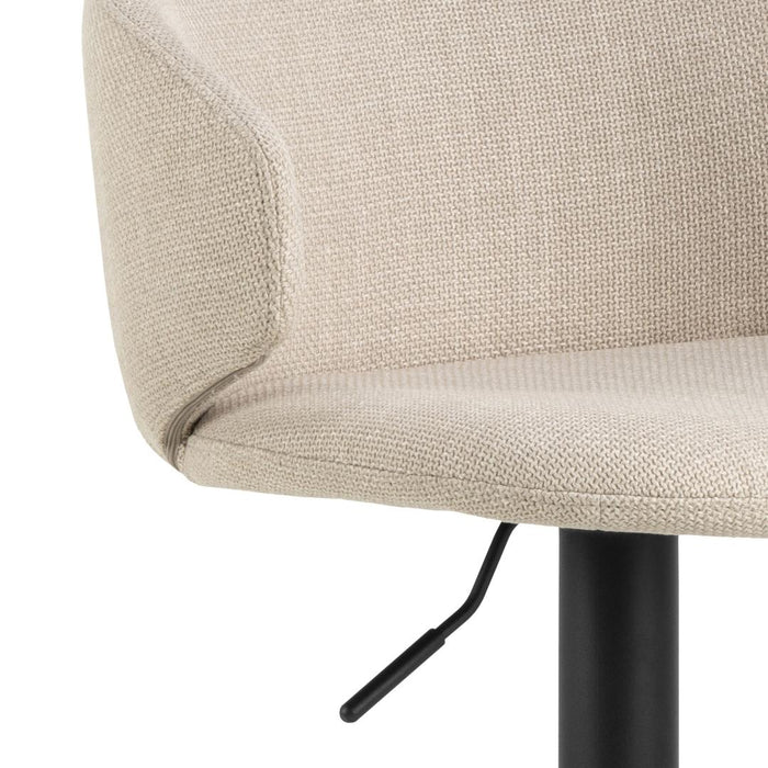 Giga Living - Barkruk Beige|Zwart Stof - Zithoogte 82cm - Valerie - Set van 2