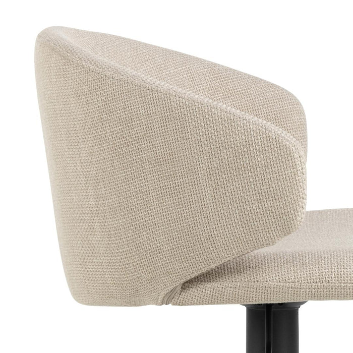 Giga Living - Barkruk Beige|Zwart Stof - Zithoogte 82cm - Valerie - Set van 2