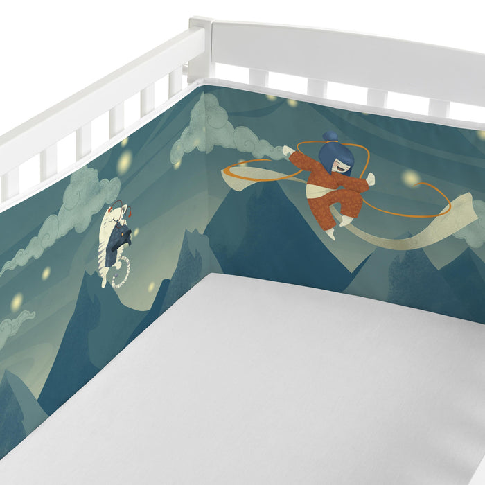 The warrior Wieg 210x40 cm Mr Fox, Veelkleurig, 100% katoen, de kwaliteit van 150 TC