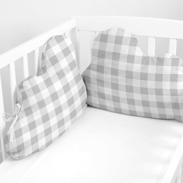 Vichy Hoofdbeschermer 60x40 cm Grijs Basic Kids, Grijs, 100% katoen, de kwaliteit van 150 hilos