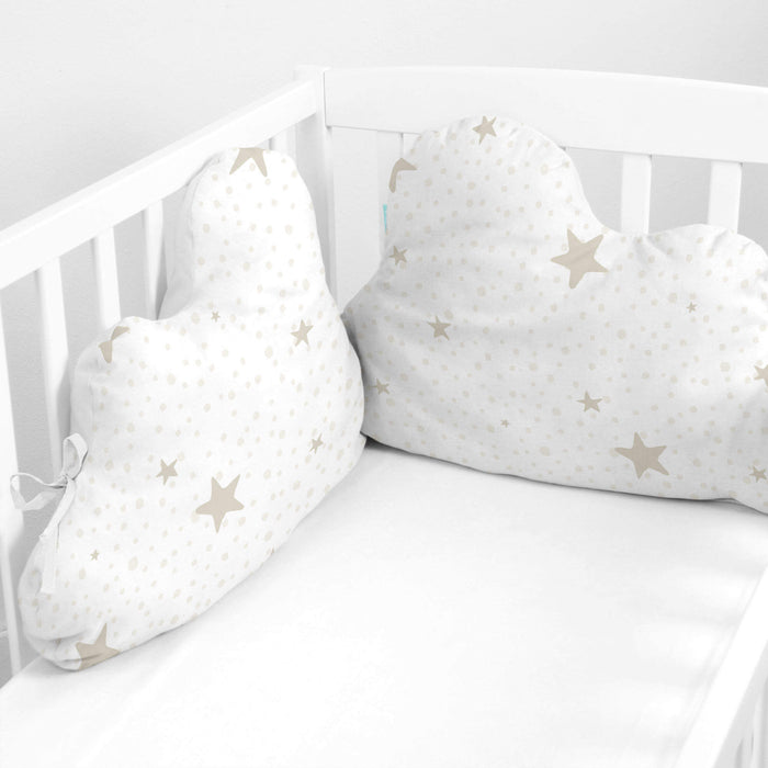 Little star Hoofdbeschermer 60x40 cm Beige Basic Kids, Beige, 100% katoen, de kwaliteit van 150 hilos
