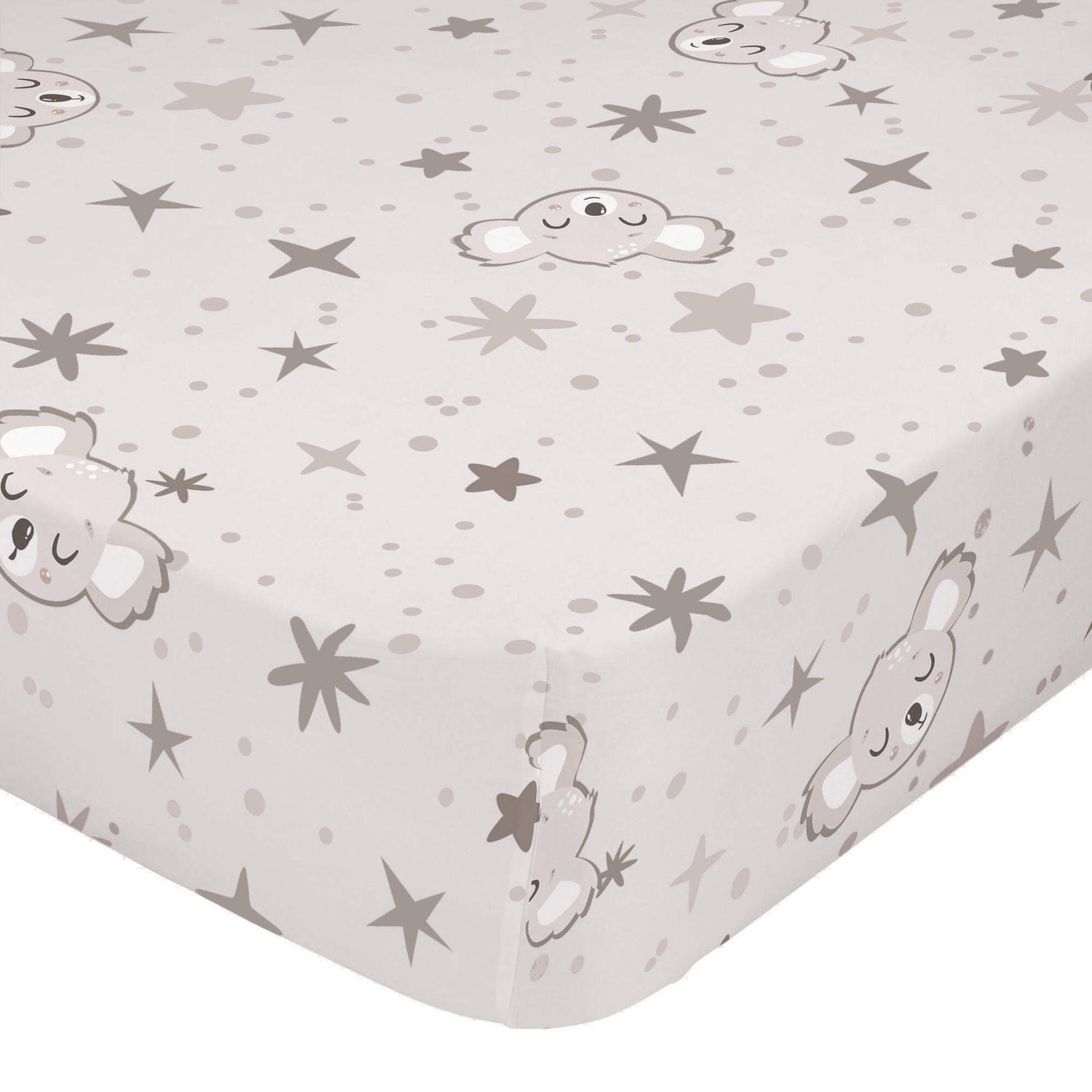 Baby koala Hoeslaken wieg Moshi Moshi, Veelkleurig, 100% katoen, de kwaliteit van 150 hilos