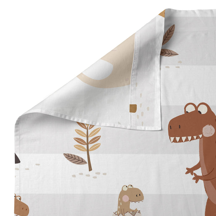 Dino family Laken Set 2-delig 160x270 cm (Bed 80|90) Moshi Moshi, Veelkleurig, 100% katoen, de kwaliteit van 150 TC